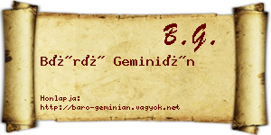 Báró Geminián névjegykártya