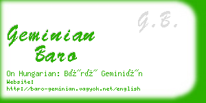 geminian baro business card